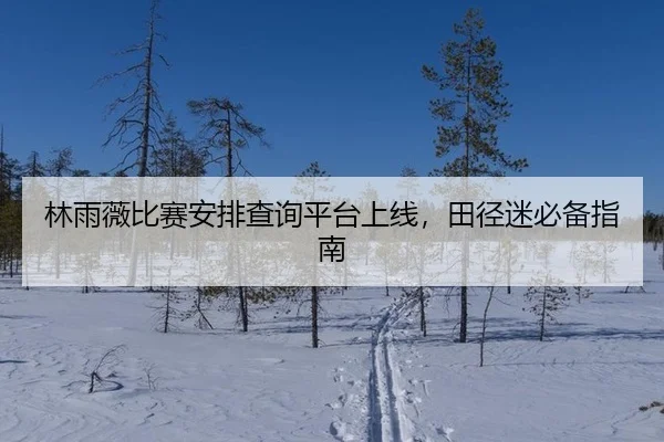 林雨薇比赛安排查询平台上线，田径迷必备指南